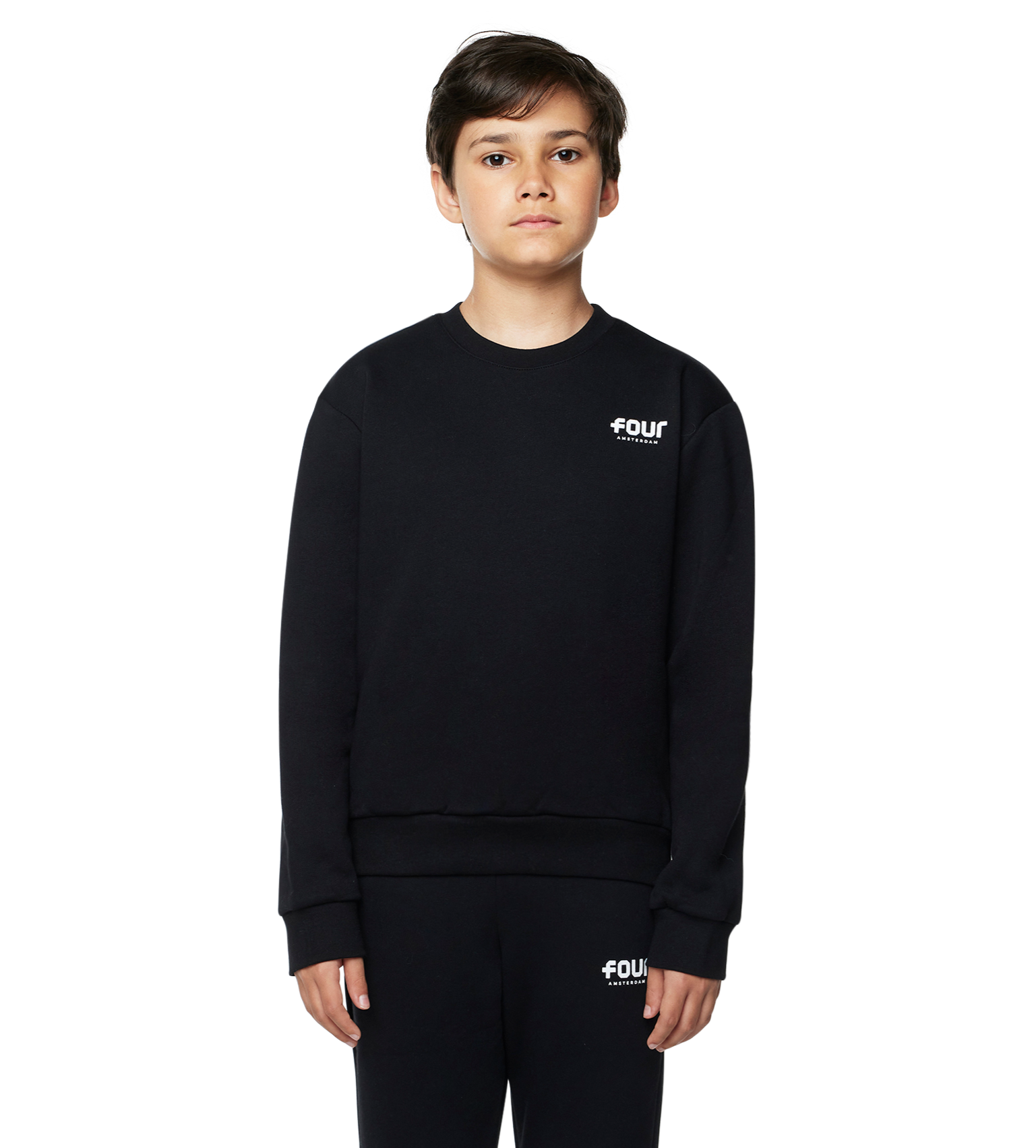 FOUR Logo Crewneck Black | 210000076453 | AZZURRO Kids FOUR Logo Crewneck Black | 210000076453 | AZZURRO Kids