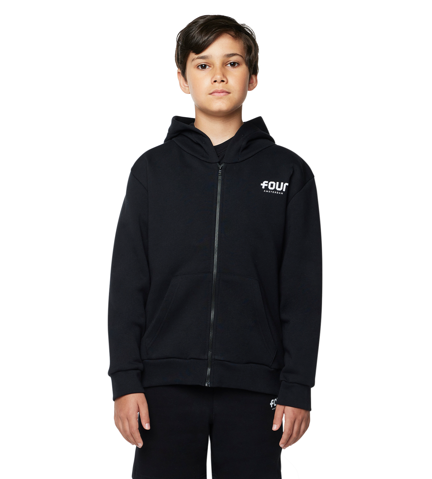 Logo Zip Up Hoodie black