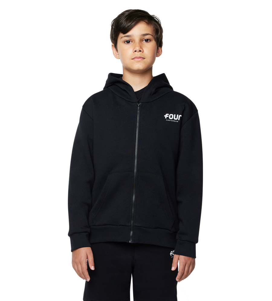 Logo Zip Up Hoodie black