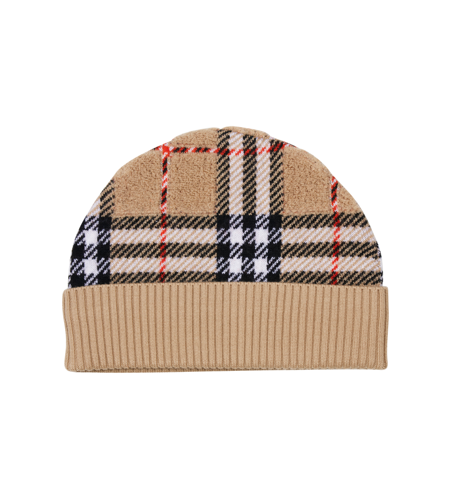 Burberry Checked Ribbed Beanie (Kids)