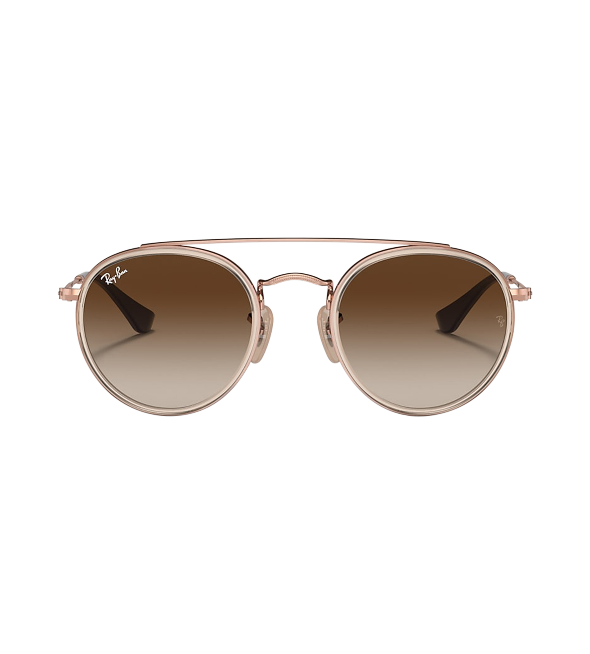Ray ban round double bridge rose gold sales