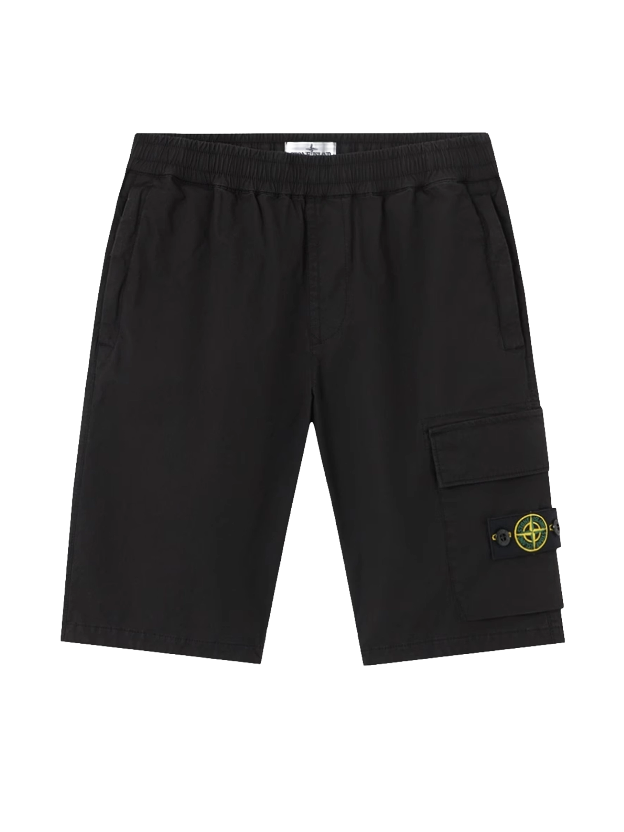Stone Island Junior Stretch Cotton Cargo Shorts – Zwart