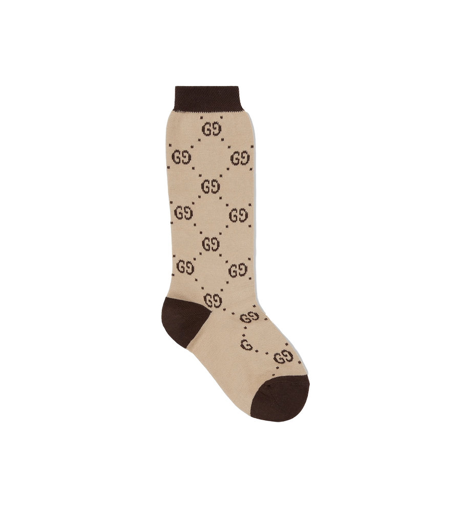 Katoenen kindersokken GG in Beige/Donkerbruin