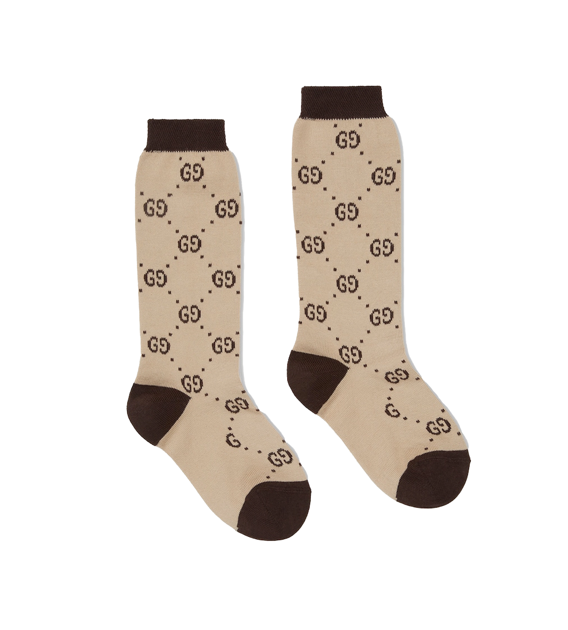 Katoenen kindersokken GG in Beige/Donkerbruin