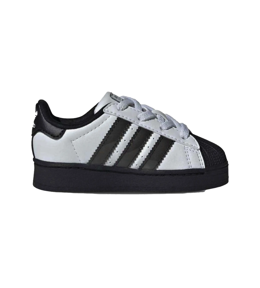 Adidas Superstar LED Lights Comfort Closure Elastic Lace Sneakers in White & Black (TD)