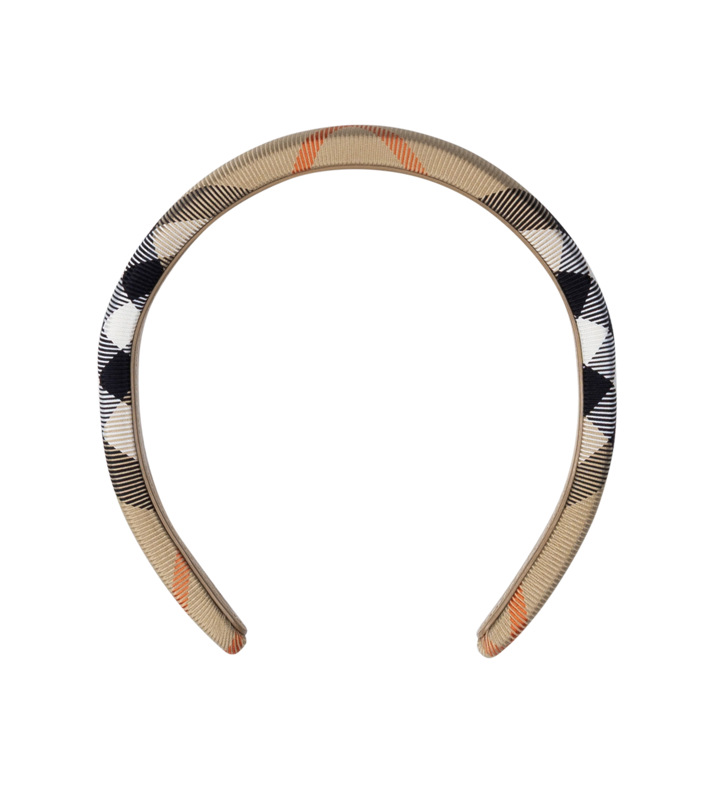 Burberry Geruite nylon hoofdband in zand (kinderen)