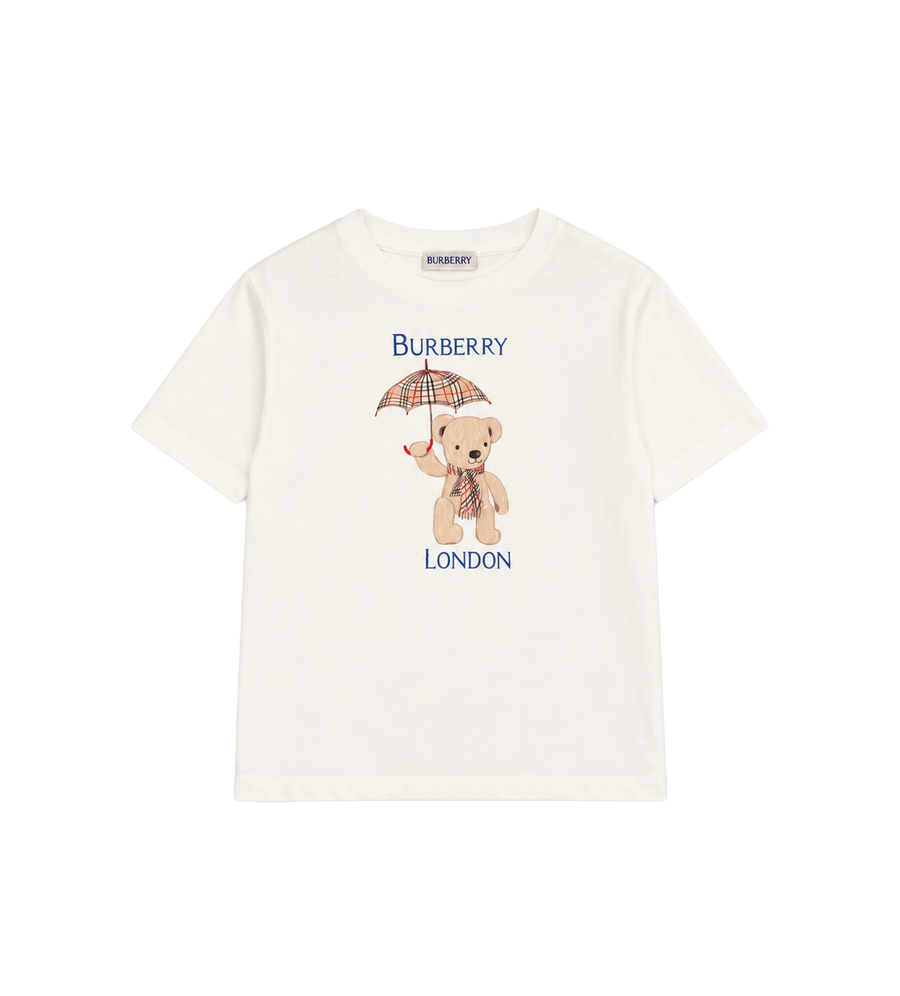 Kids London Bear Cotton T-shirt White
