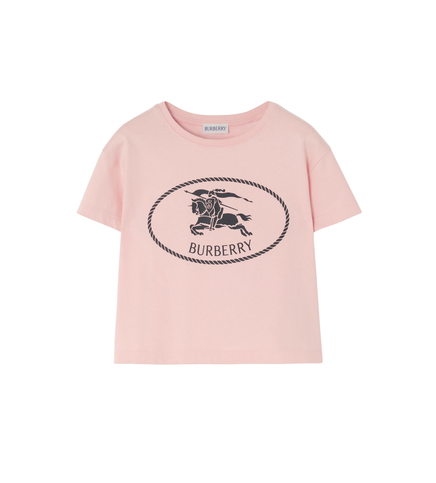 Kids Knight Stamp Cotton T-shirt Pink