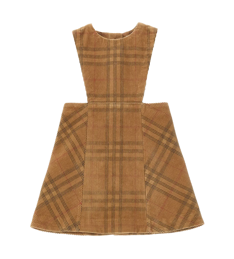 Brown plaid dress on a white background