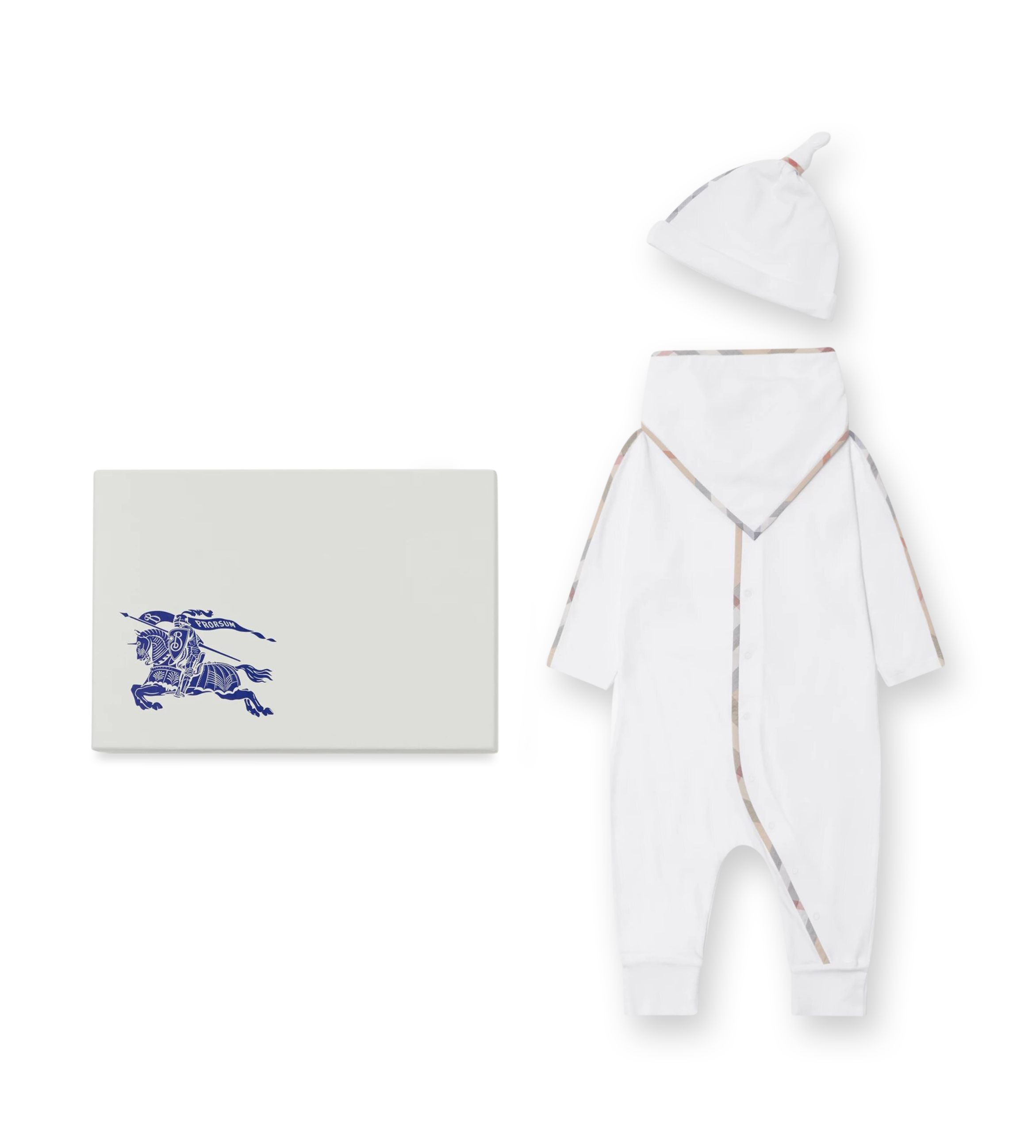 Burberry Three-piece Baby Gift Set White – FOUR Kids Burberry Three-piece Baby Gift Set White – FOUR Kids
