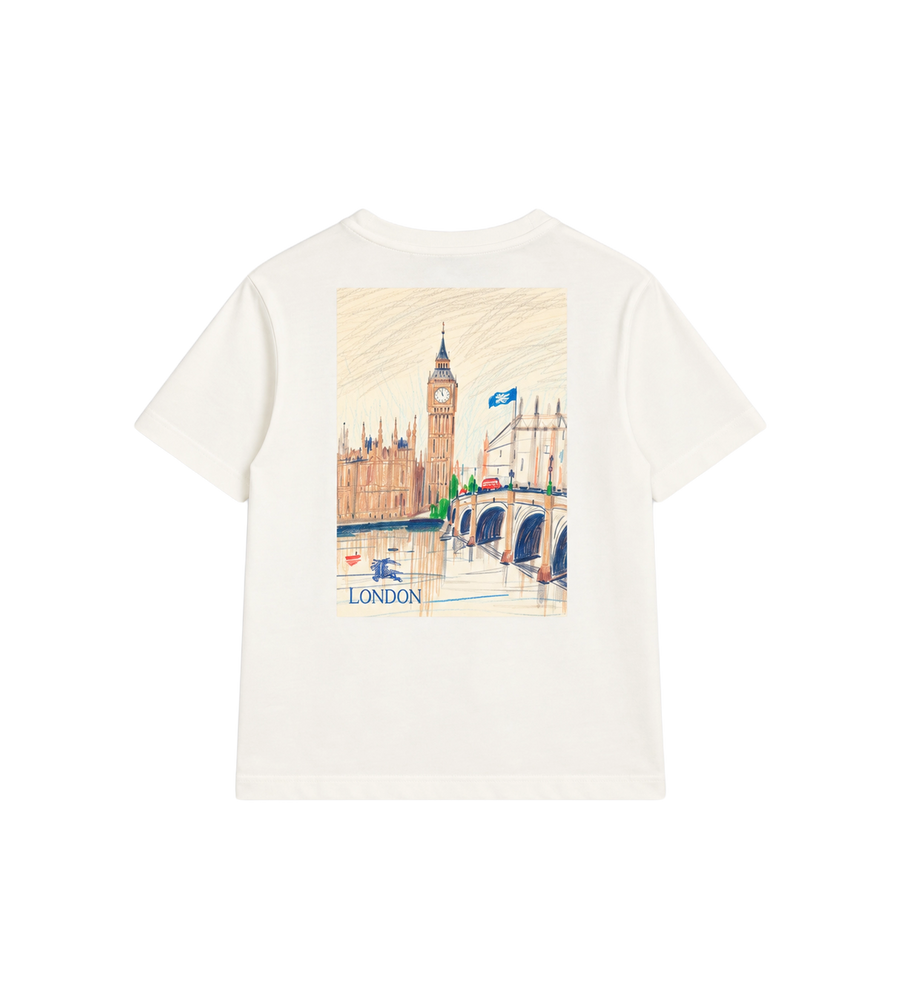 Kids London Bear Cotton T-shirt White
