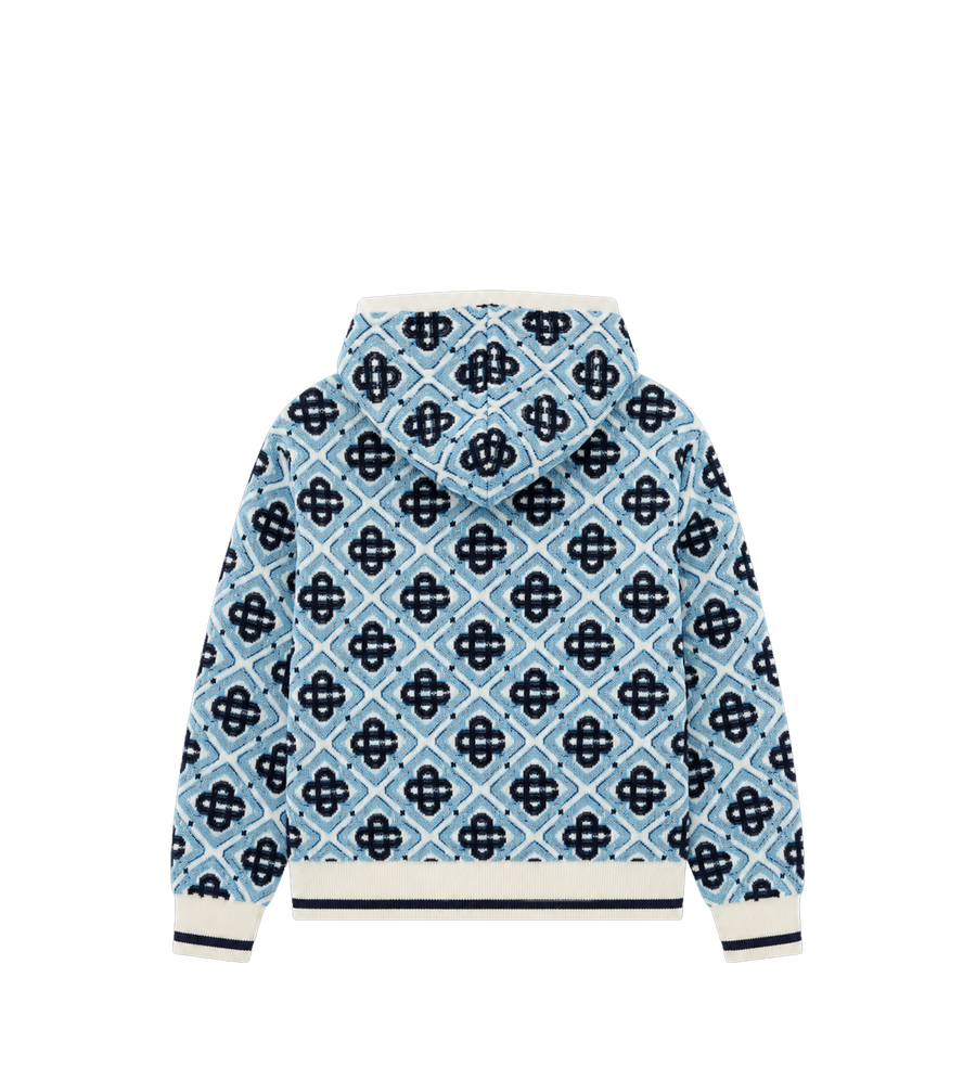 Kids Monogram Zip-Up sweatshirt met capuchon blauw
