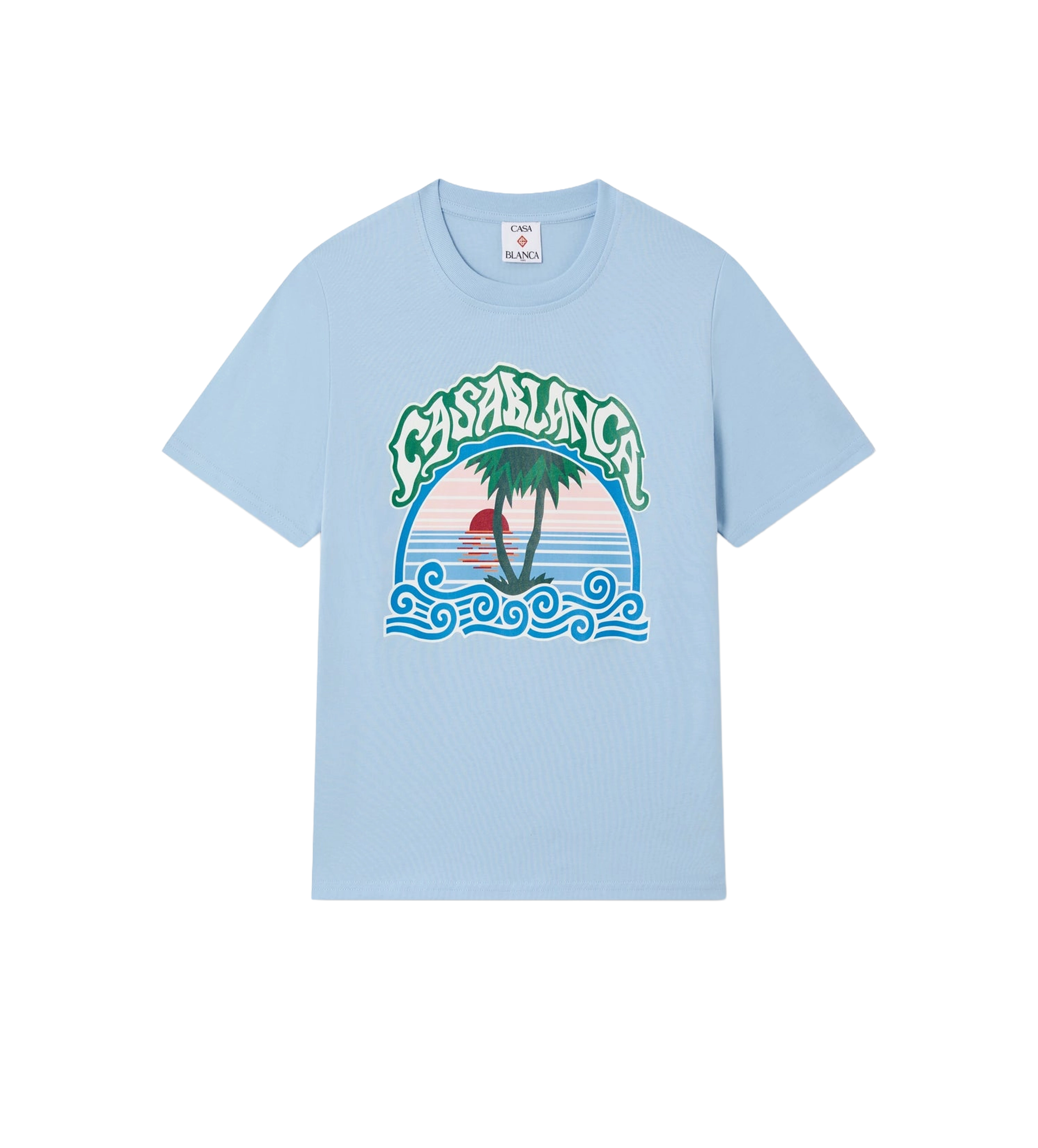 Kids Palmboom embleem T-shirt met korte mouwen blauw