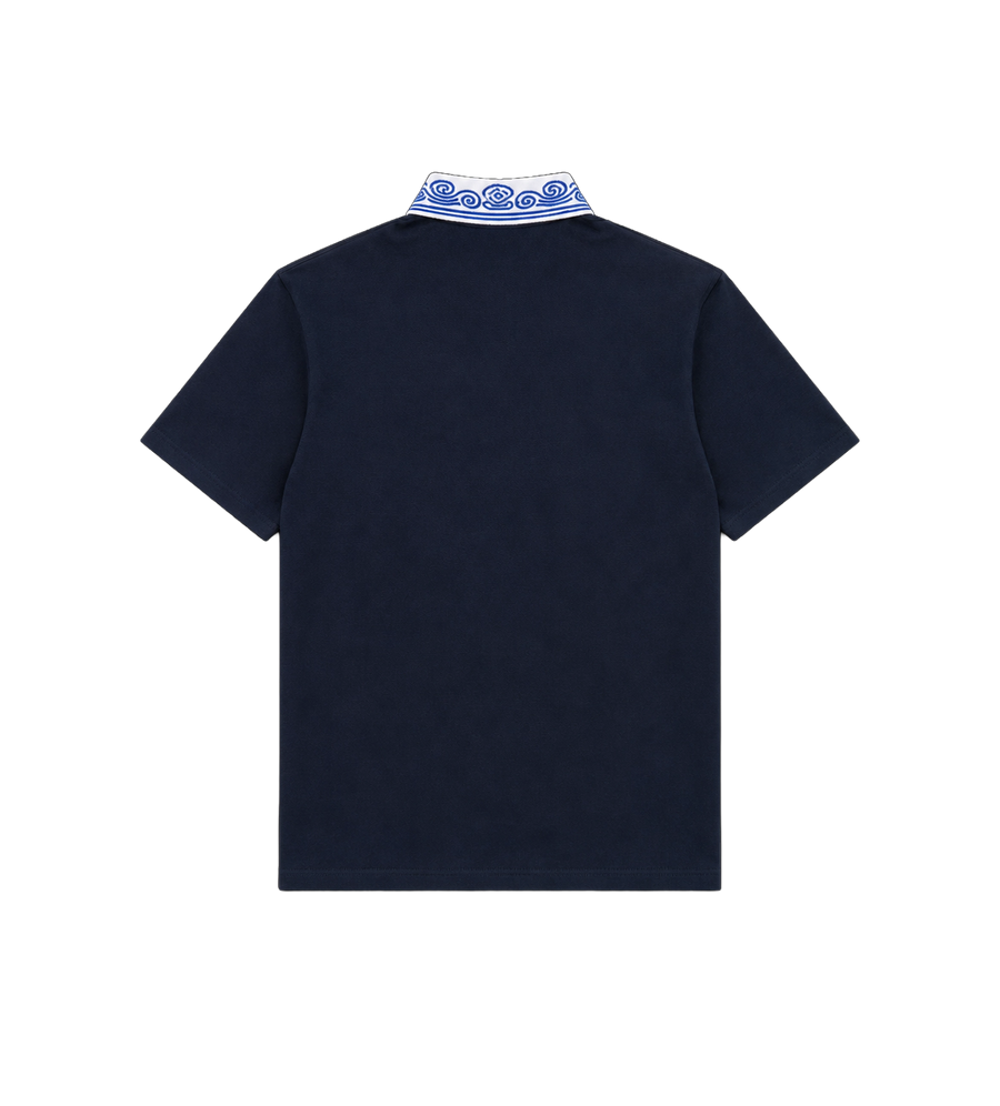 Kids Wave poloshirt met korte mouwen marineblauw
