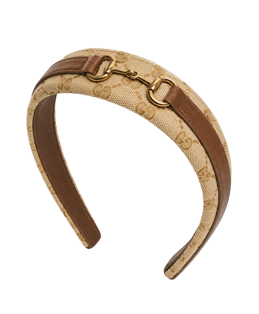 Kids GG Canvas Headband Beige / Ebony