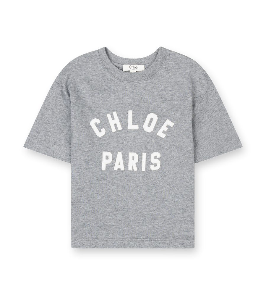 Chloé Kids Logo T-shirt in Medium Grey (Kids)
