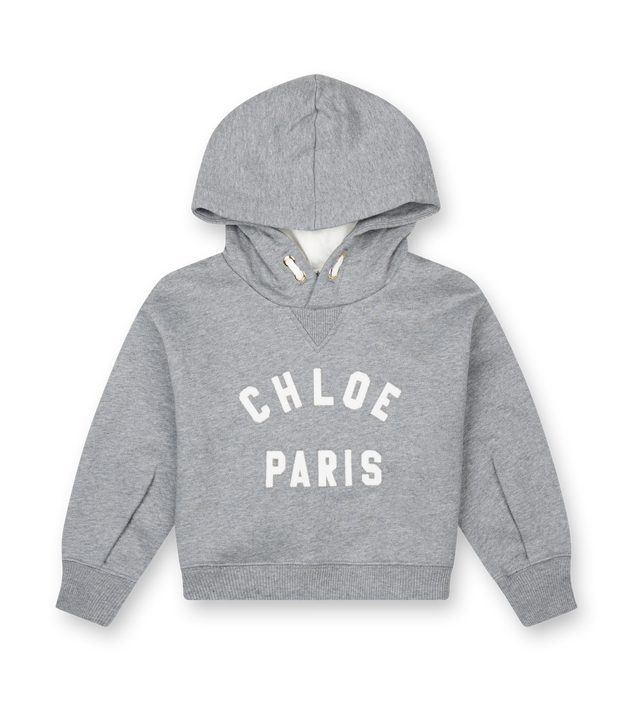 Chloé Logo Hoodie in Medium Grey (Kids)