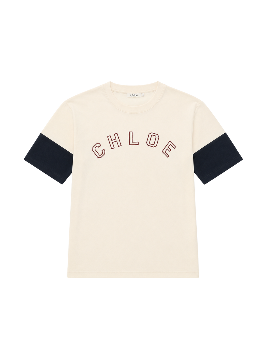 Kids T-shirt met logoprint Ivoor