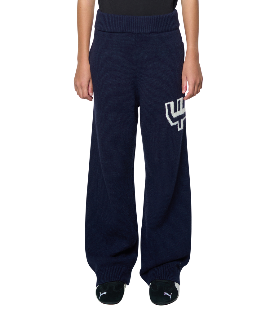 Knitted Pants Marine Blue/ White