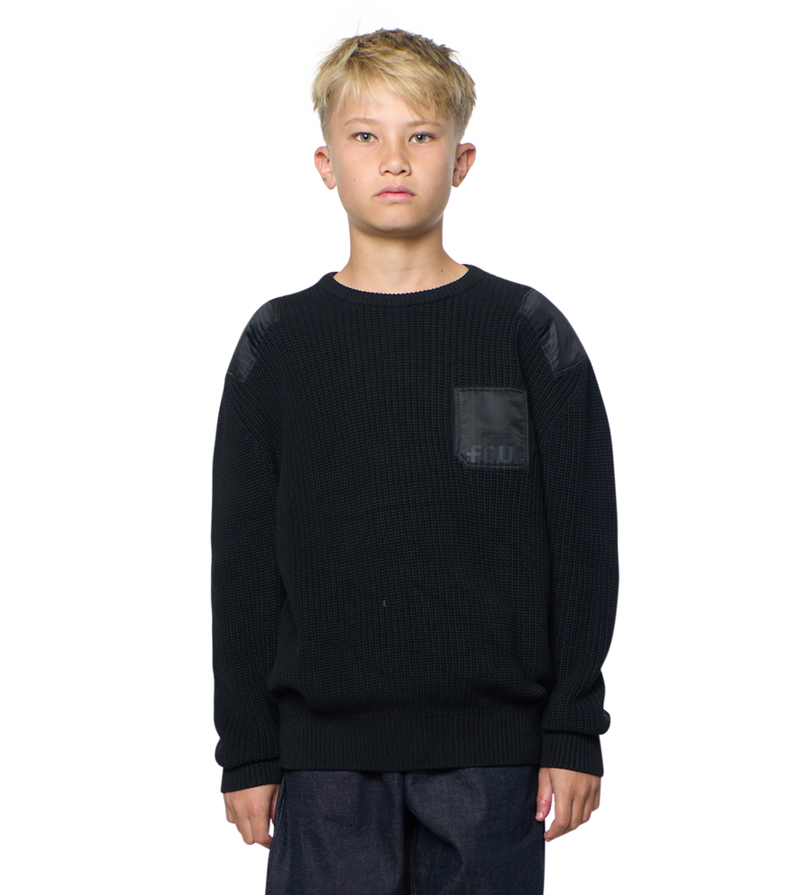 Logo Knitted Crewneck Nylon Black