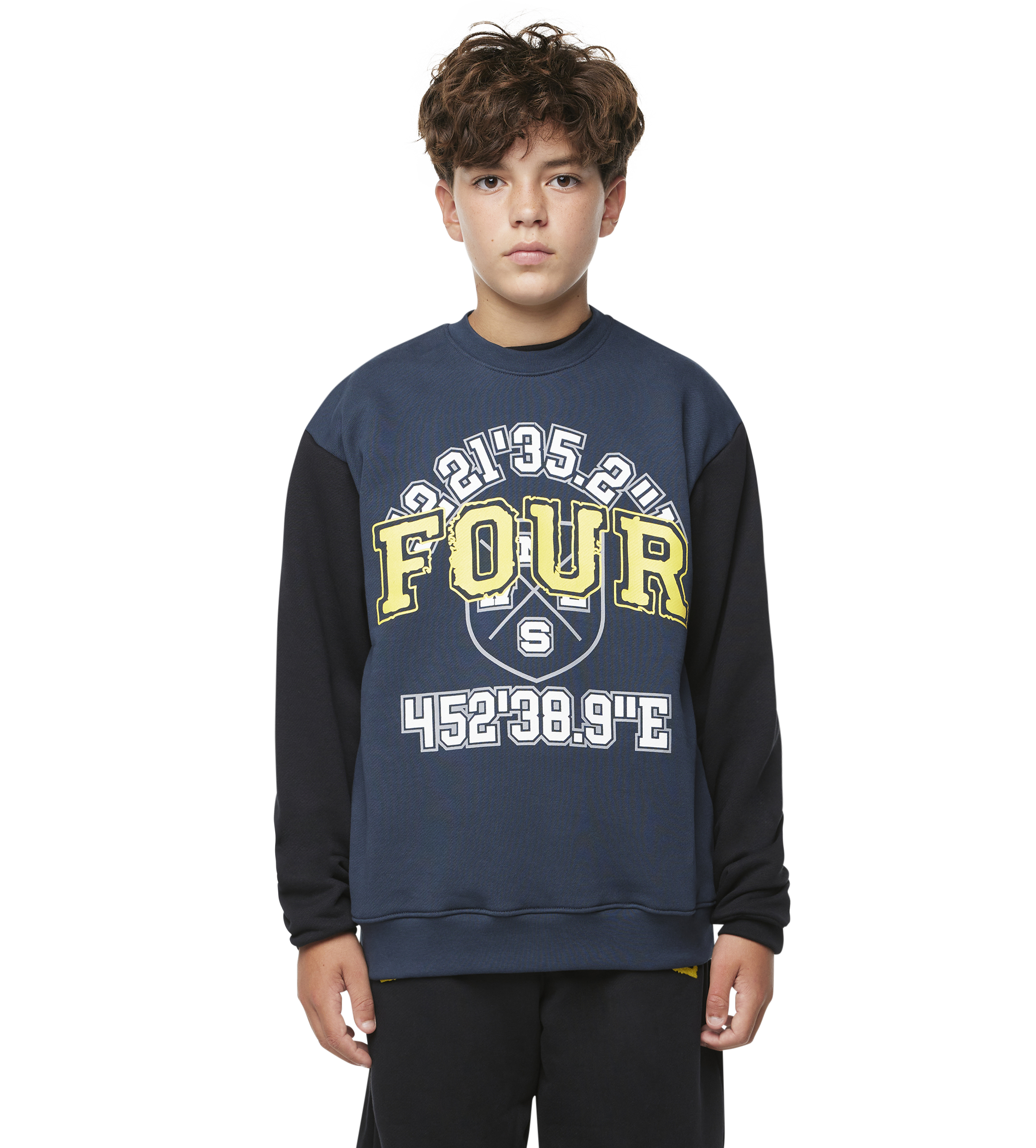 Special Two Tone Crewneck Marineblauw/ Zwart