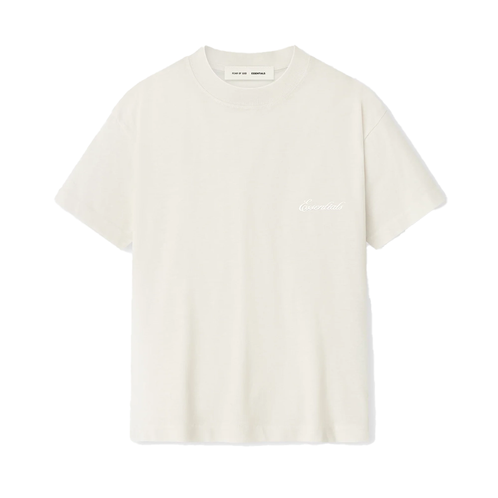 Essentials Geborduurd Essential T-shirt in ivoor (Kinderen)