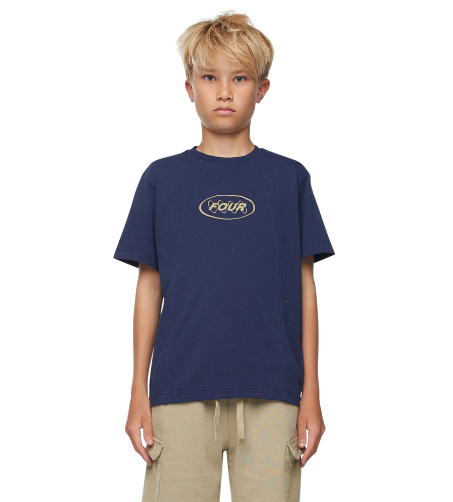 Contained Circles T-shirt Donkerblauw