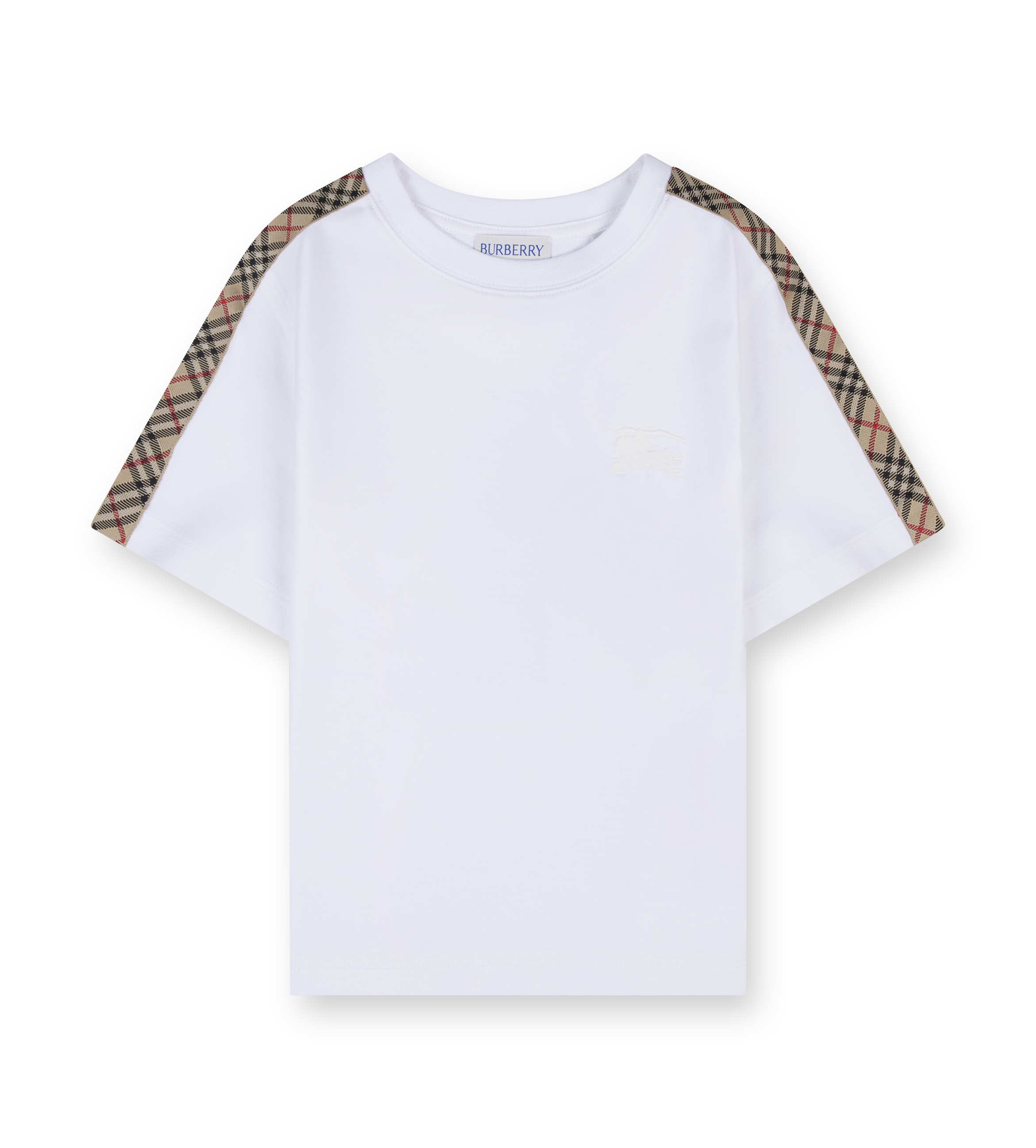 Burberry Cedar Check Tape T-Shirt White – FOUR Kids