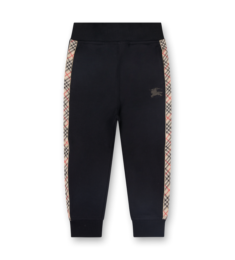 Burberry EKD Check Jersey Cotton Sweatpants in Black (Kids)