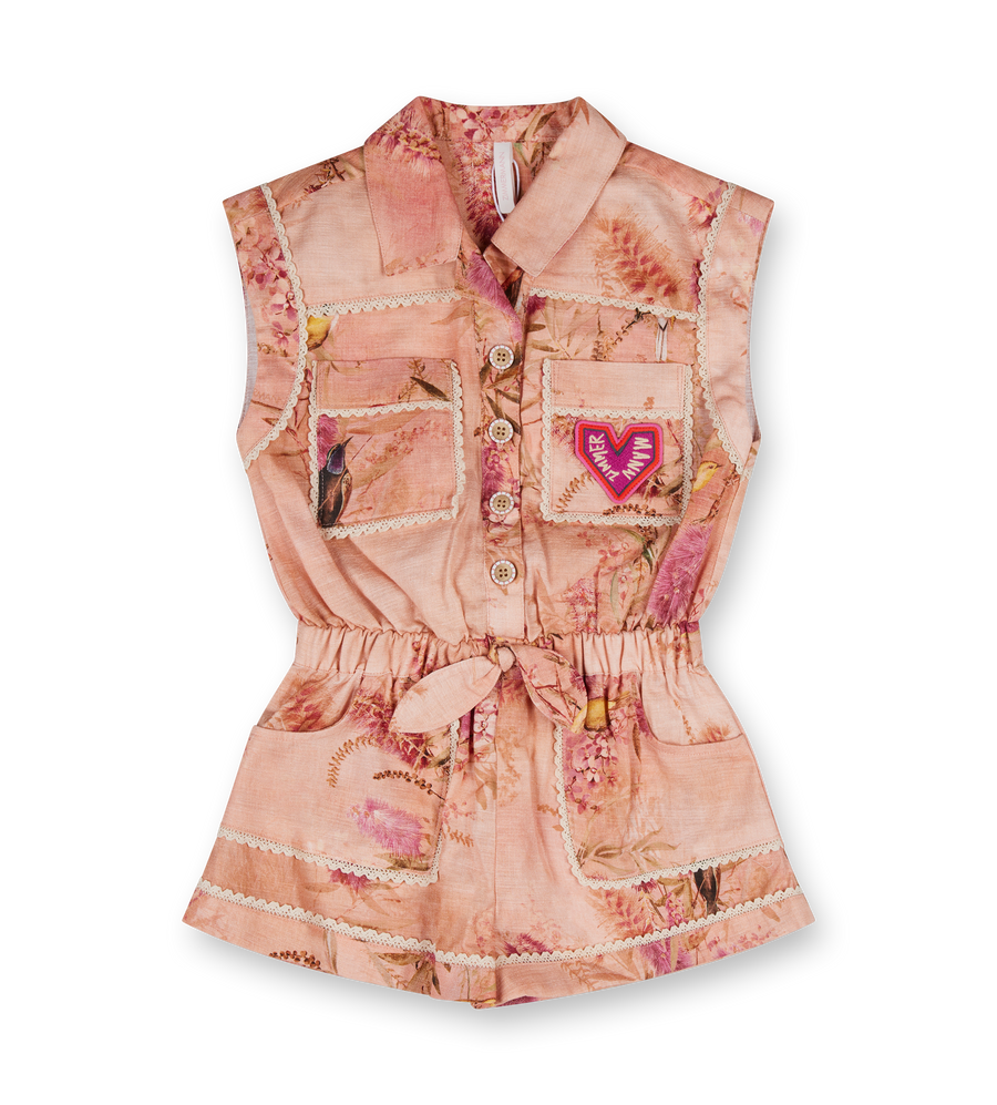 Zimmerman Cascadian Pocket Playsuit Pink Botanical Floral