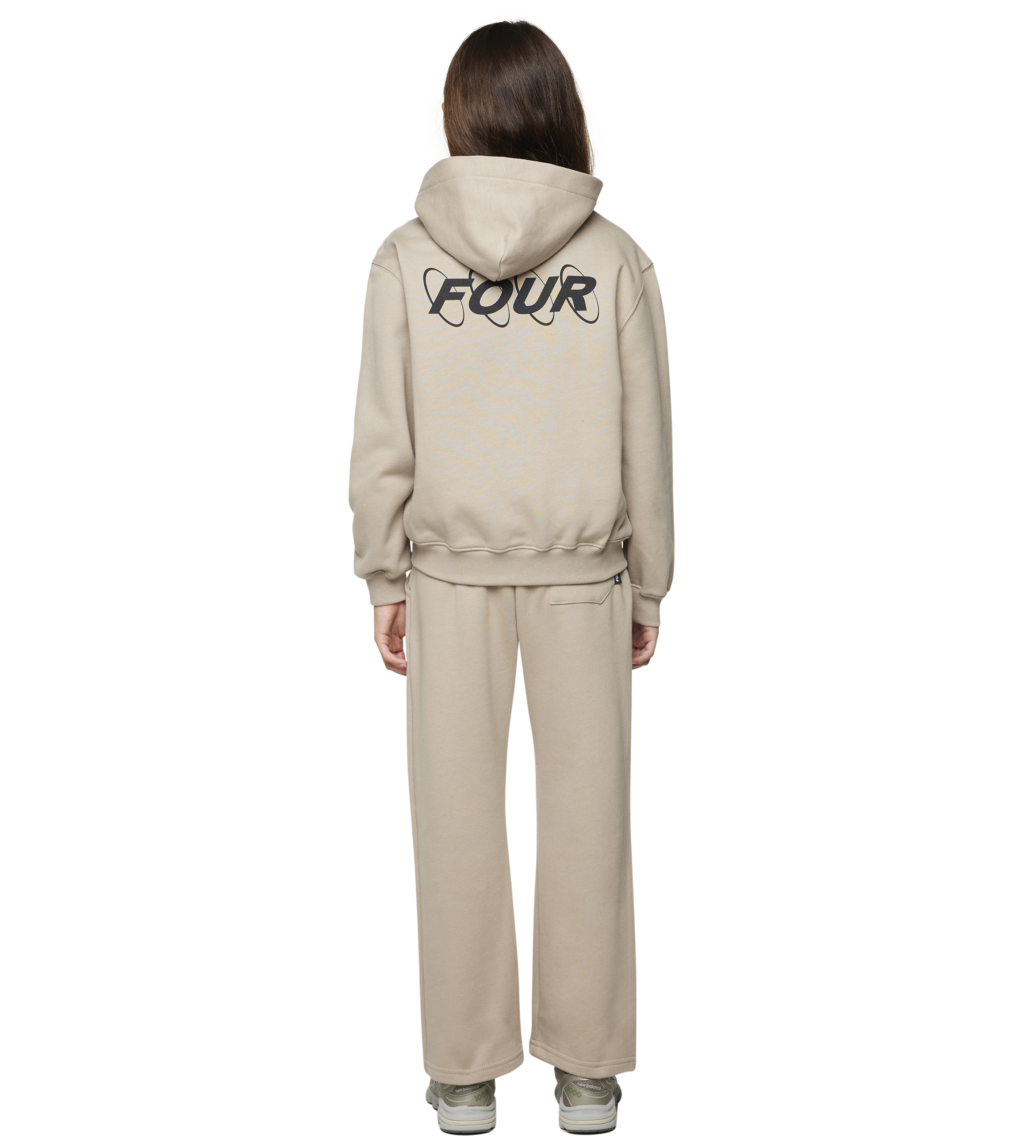 Circles Boxy Zip Up Hoodie Vintage Khaki