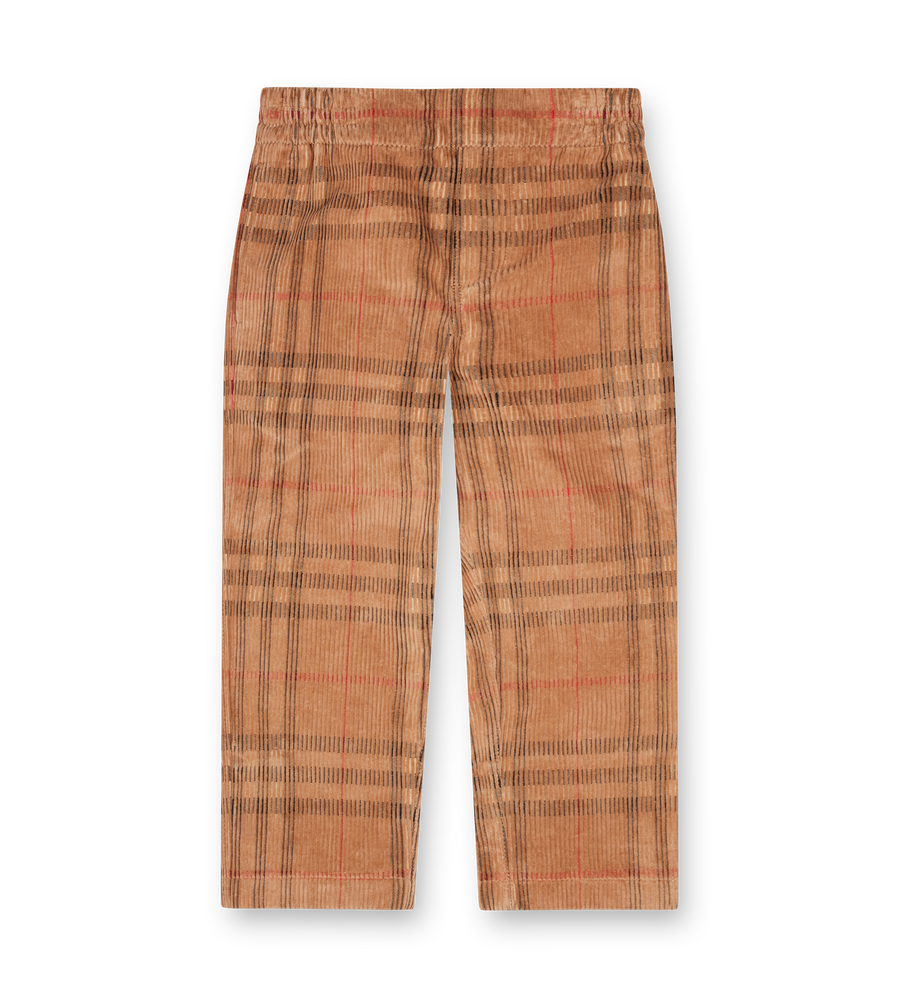 Burberry Kids Checked Corduroy Trousers in Brown (Kids)