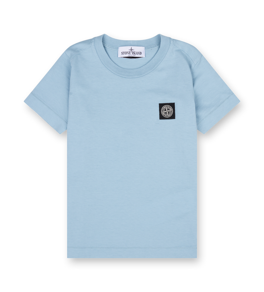 Stone Island Junior Logo Patch T-Shirt in Light Blue