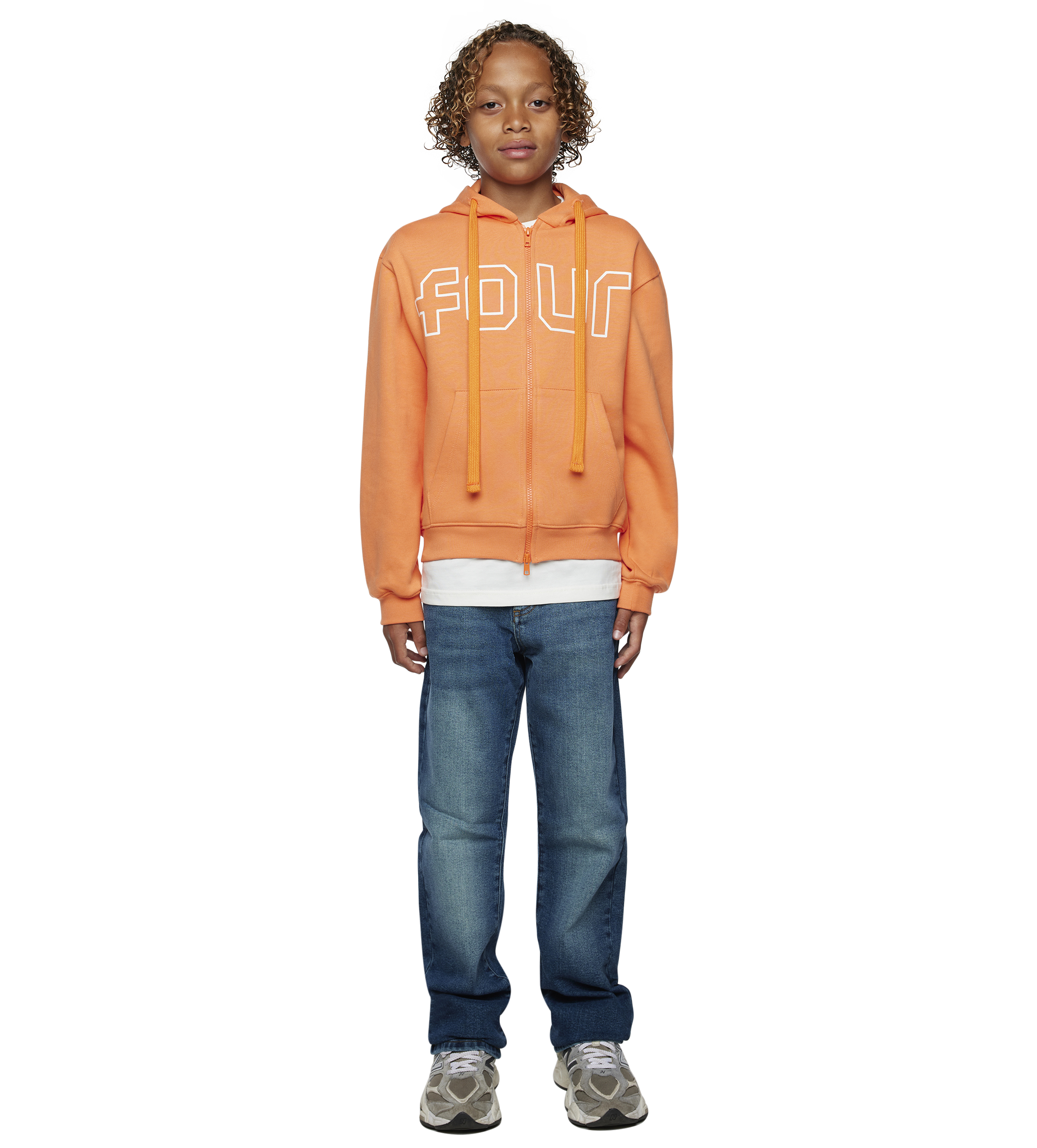 Outline Zip Up Hoodie stoffig oranje/cannoli