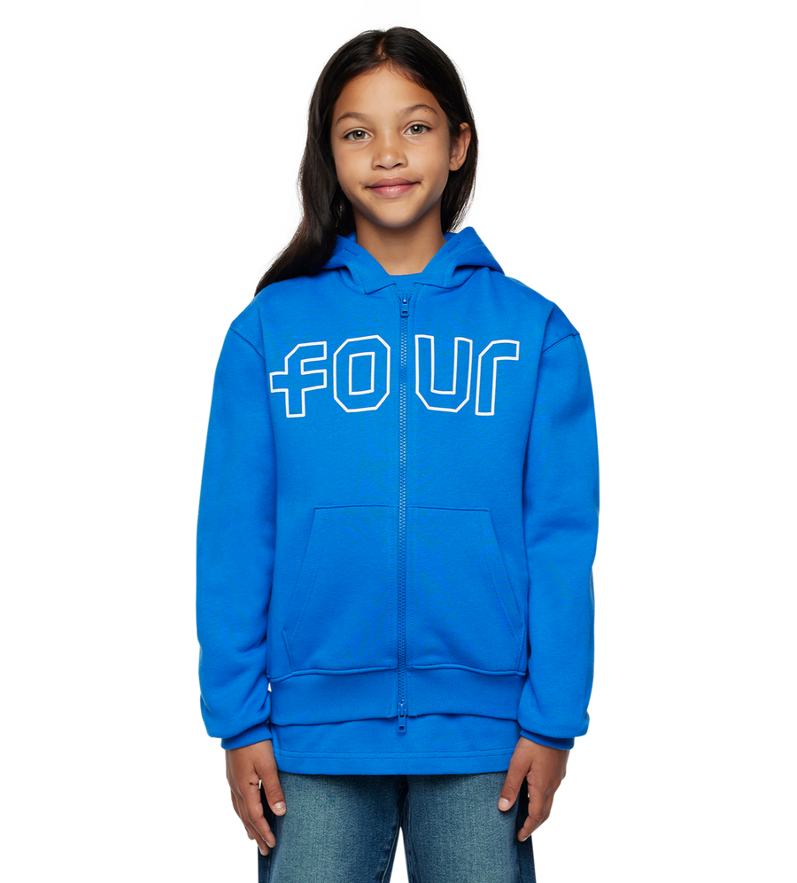 Outline Zip Up Hoodie Princess Blue/ Cannoli
