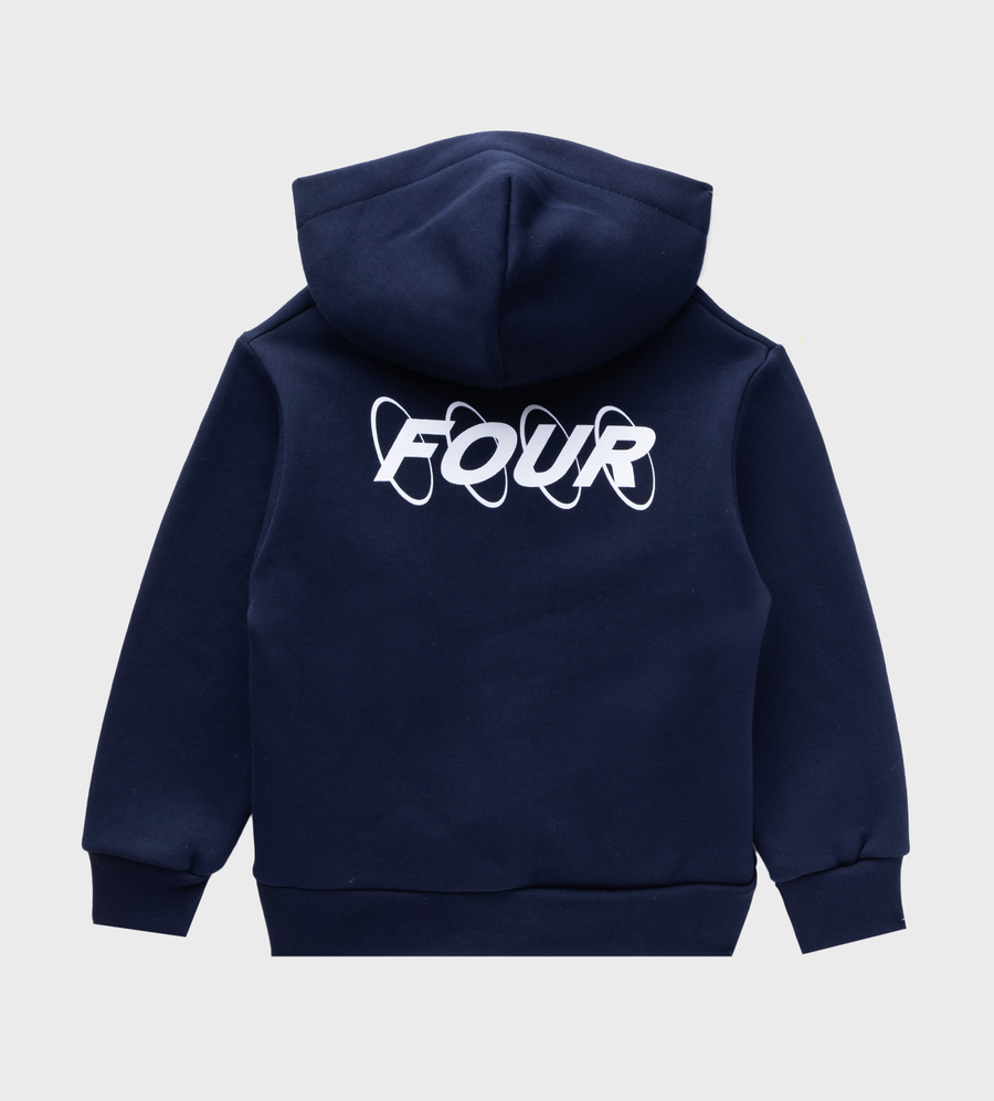 Circles Logo Zip Up Hoodie Marine Blue