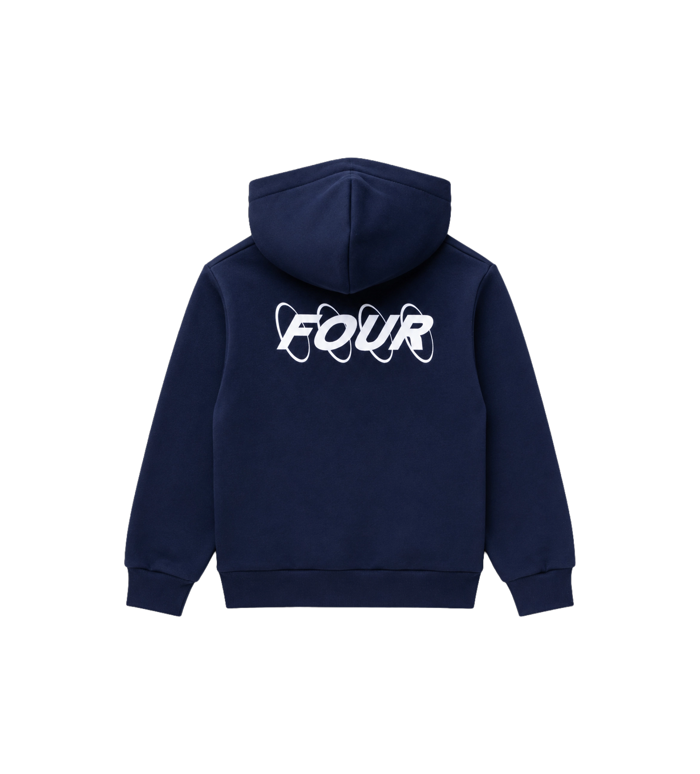 Circles Hoodie met rits en logo marineblauw
