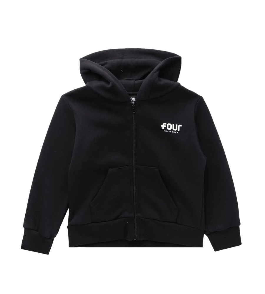 Logo Hoodie Met Rits Zwart