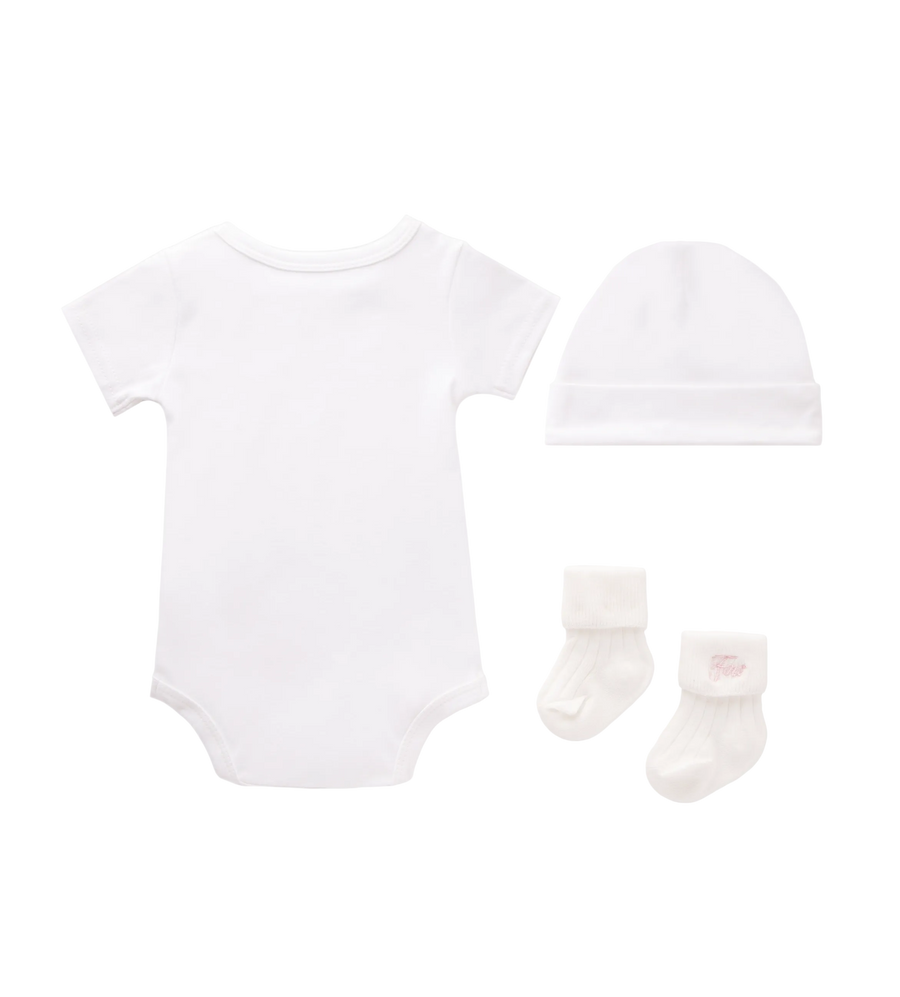 Baby Gift Set (baby suit, hat & socks) White