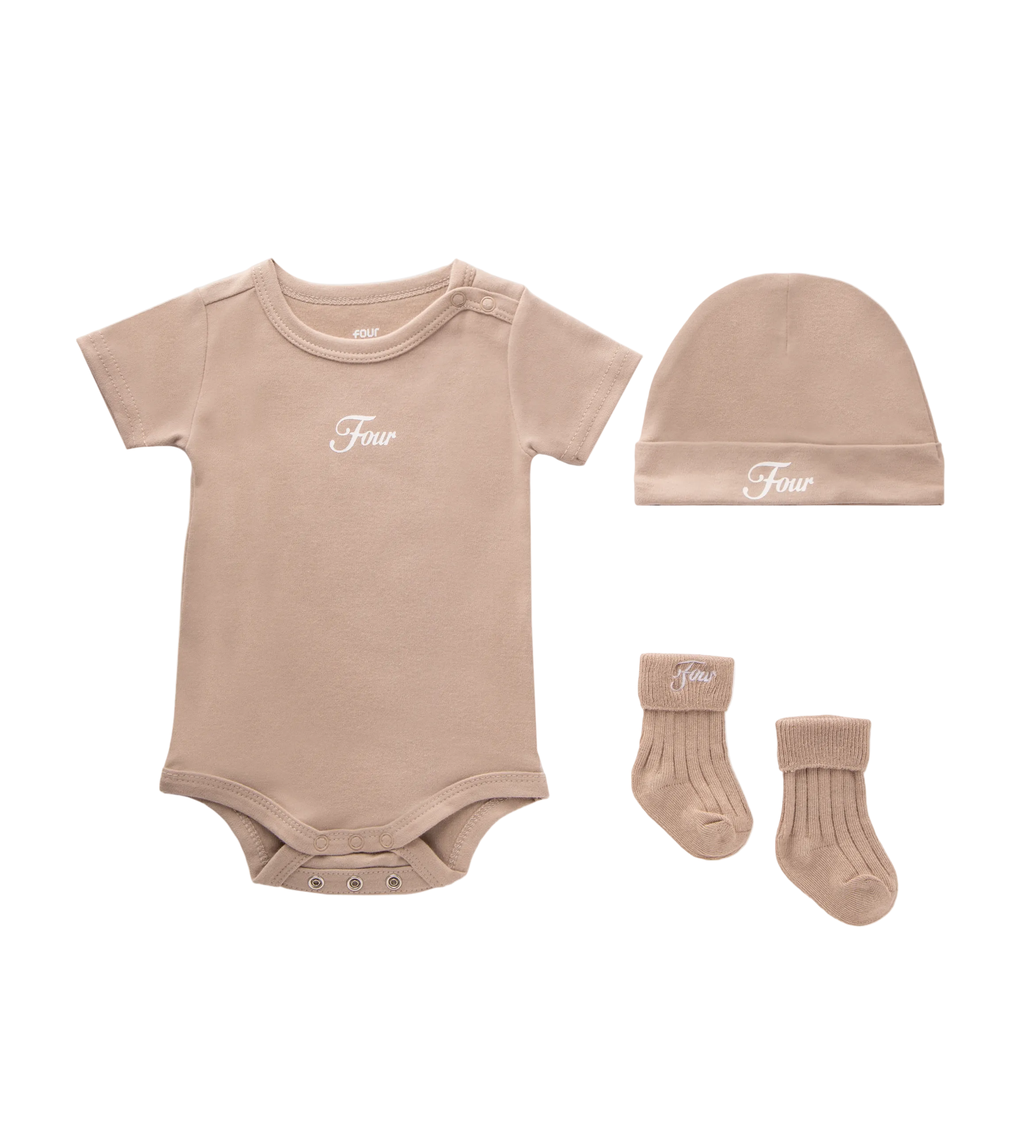 Baby Gift Set (baby suit, hat & socks) Vintage Khaki