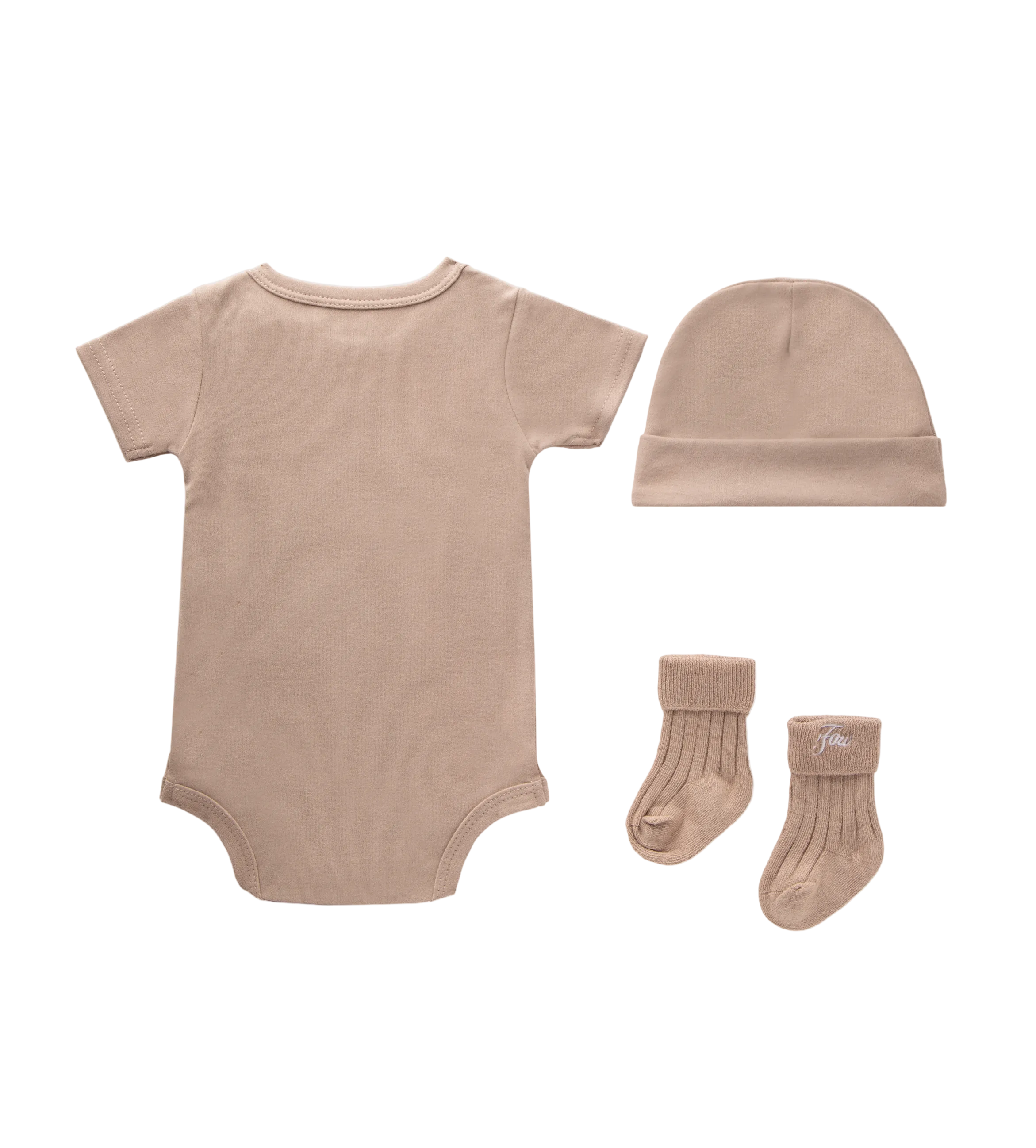 Baby Gift Set (baby suit, hat & socks) Vintage Khaki