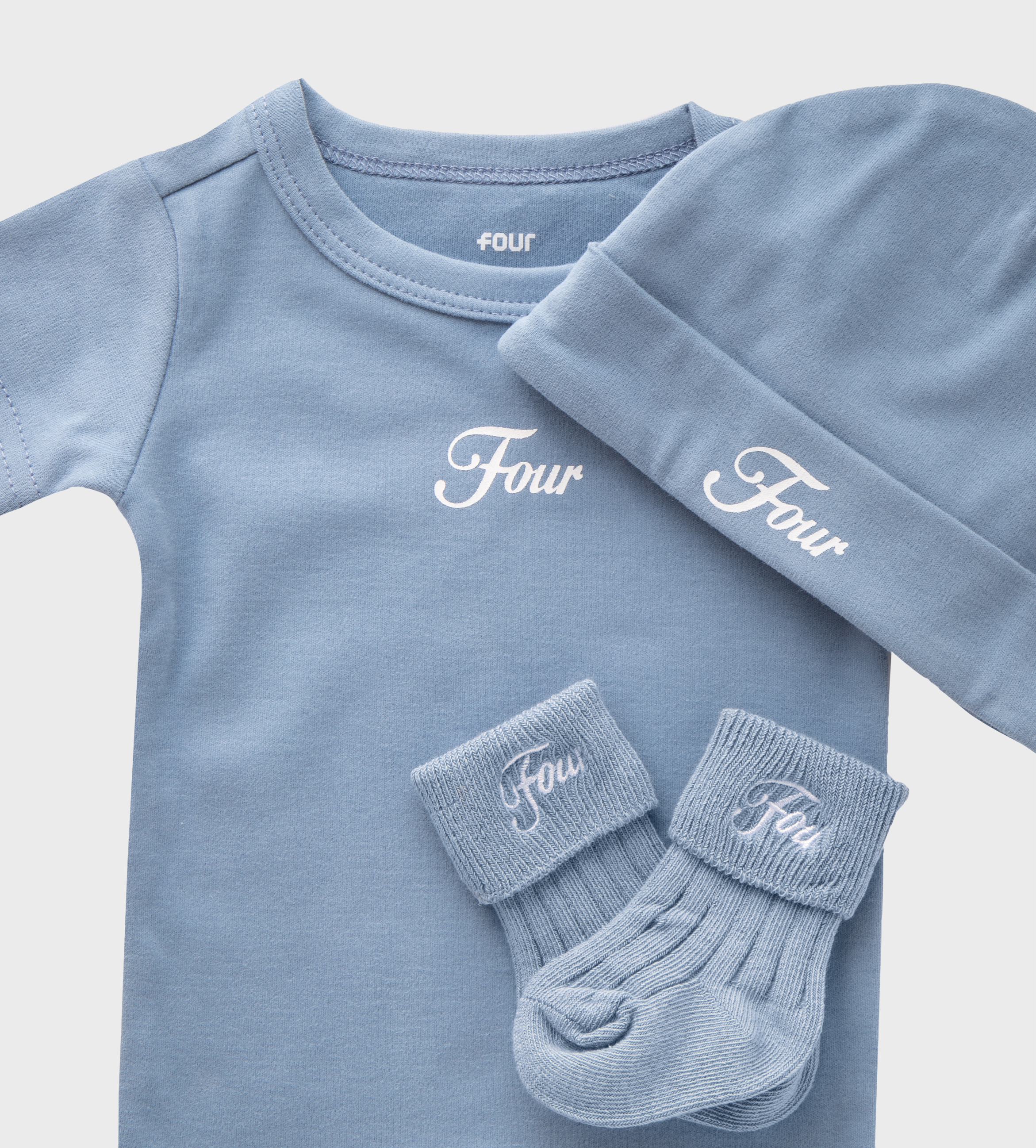 Baby Gift Set (baby suit, hat & socks) Blue