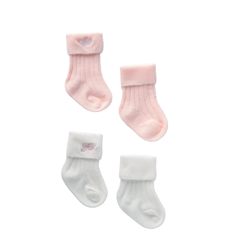 Baby 2-pack Socks White & Pink