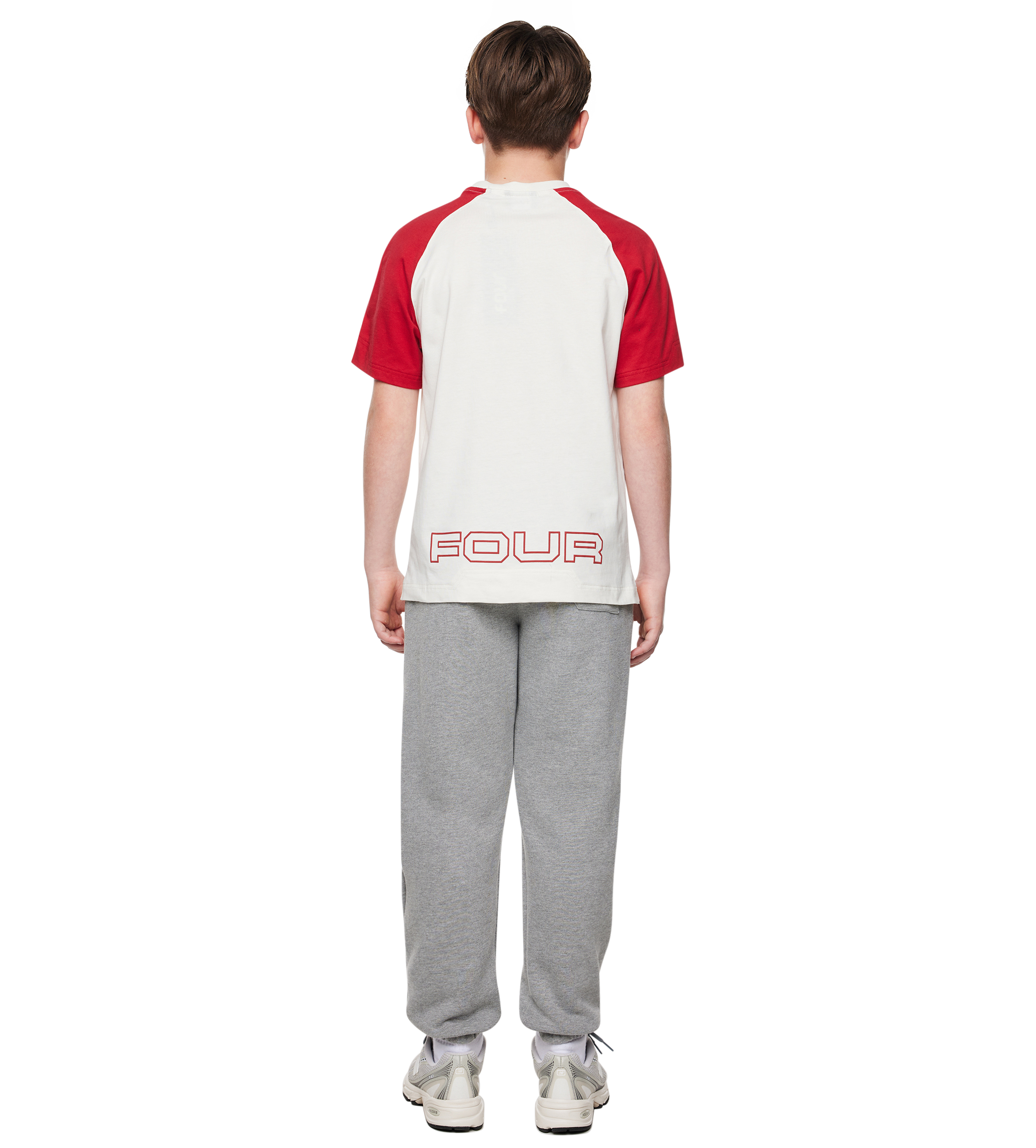 Bold Raglan T-shirt Cannoli Cream/ Savy Red