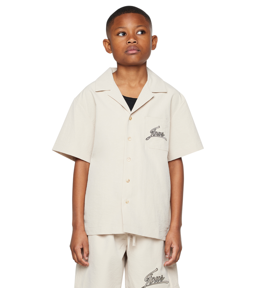 Script SS Shirt in Beige