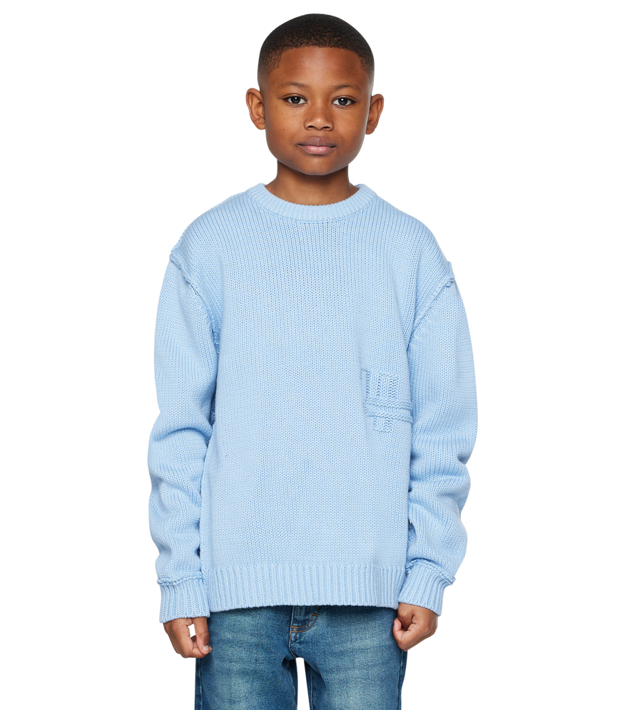 Knitted Crewneck in Soft Blue