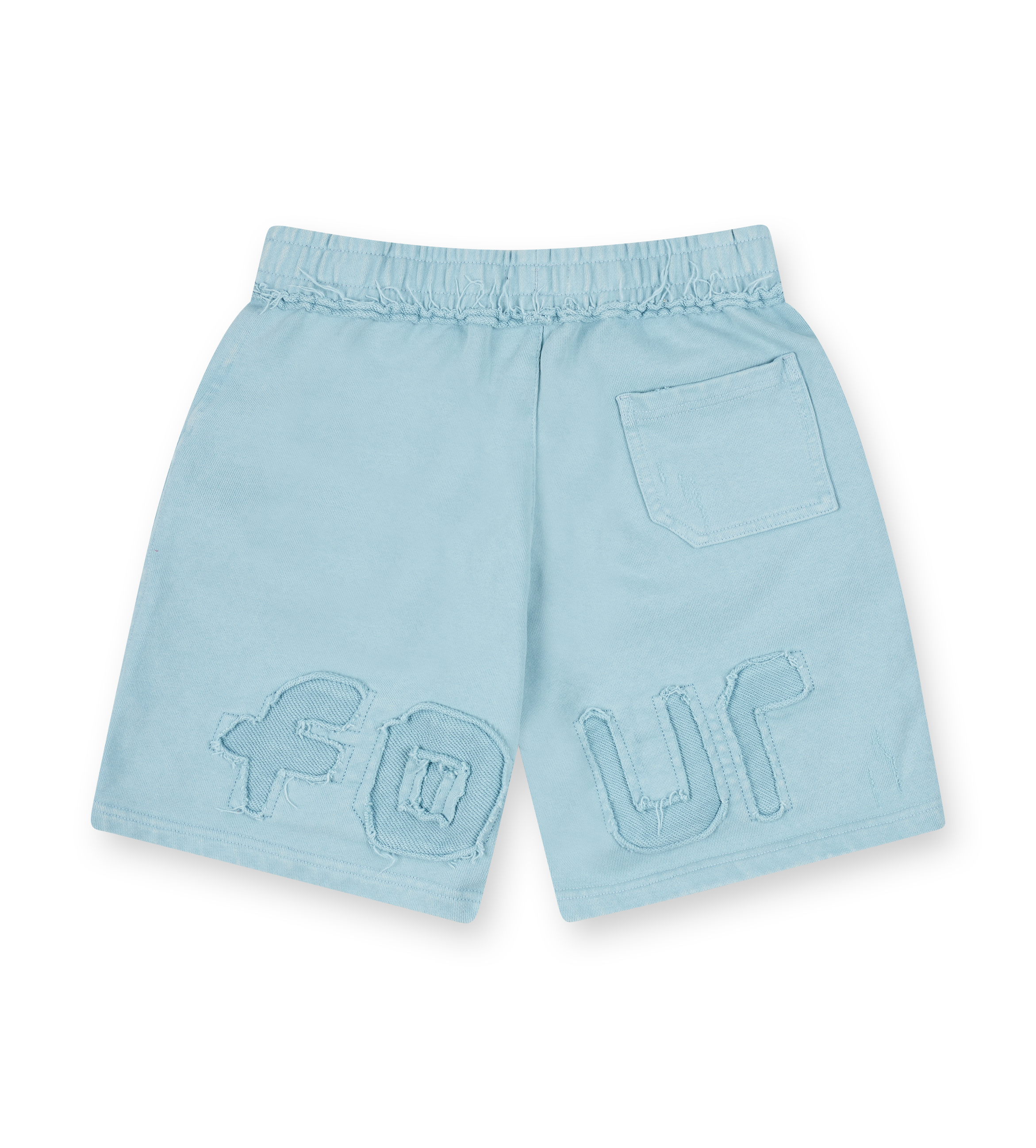 Destroyed Shorts Washed Aqua Gray