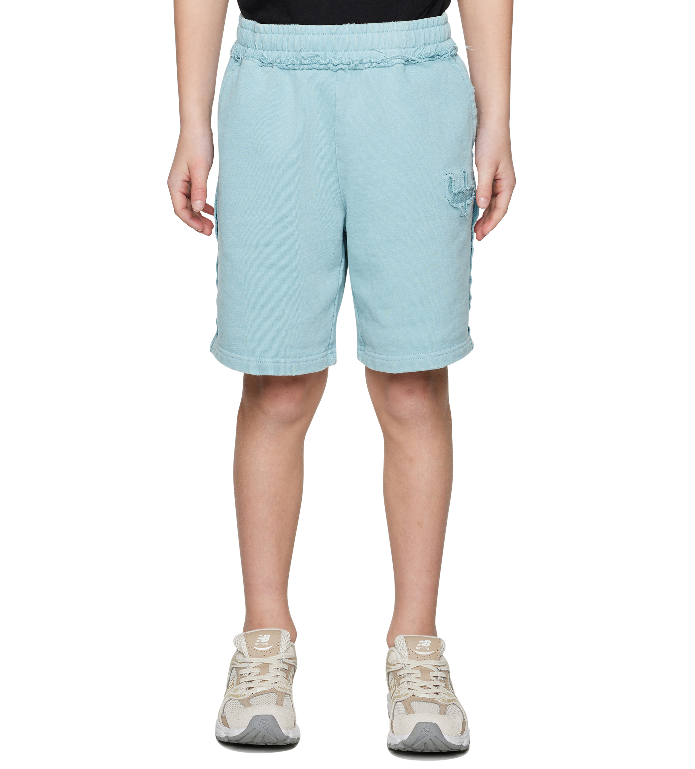 Destroyed Shorts Washed Aqua Gray