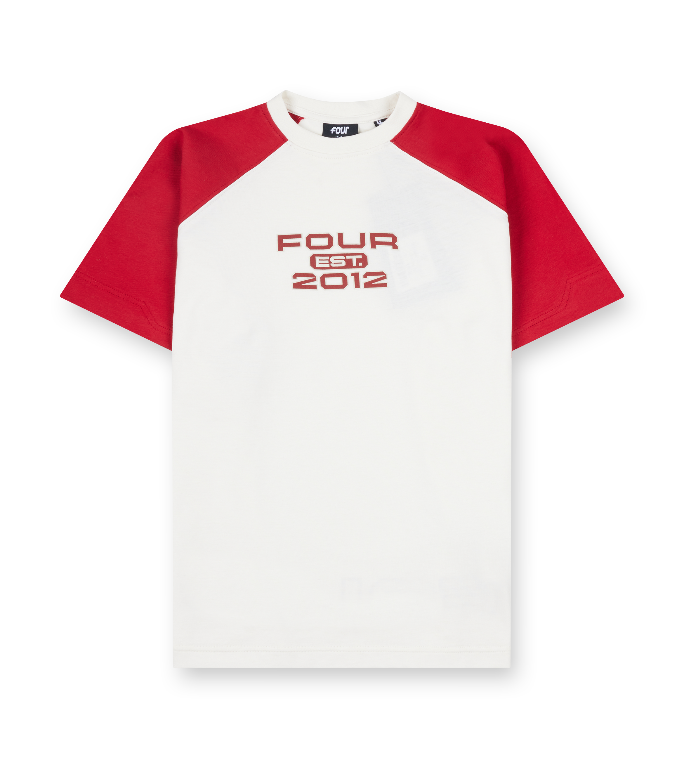 Bold Raglan T-shirt Cannoli Cream/ Savy Red