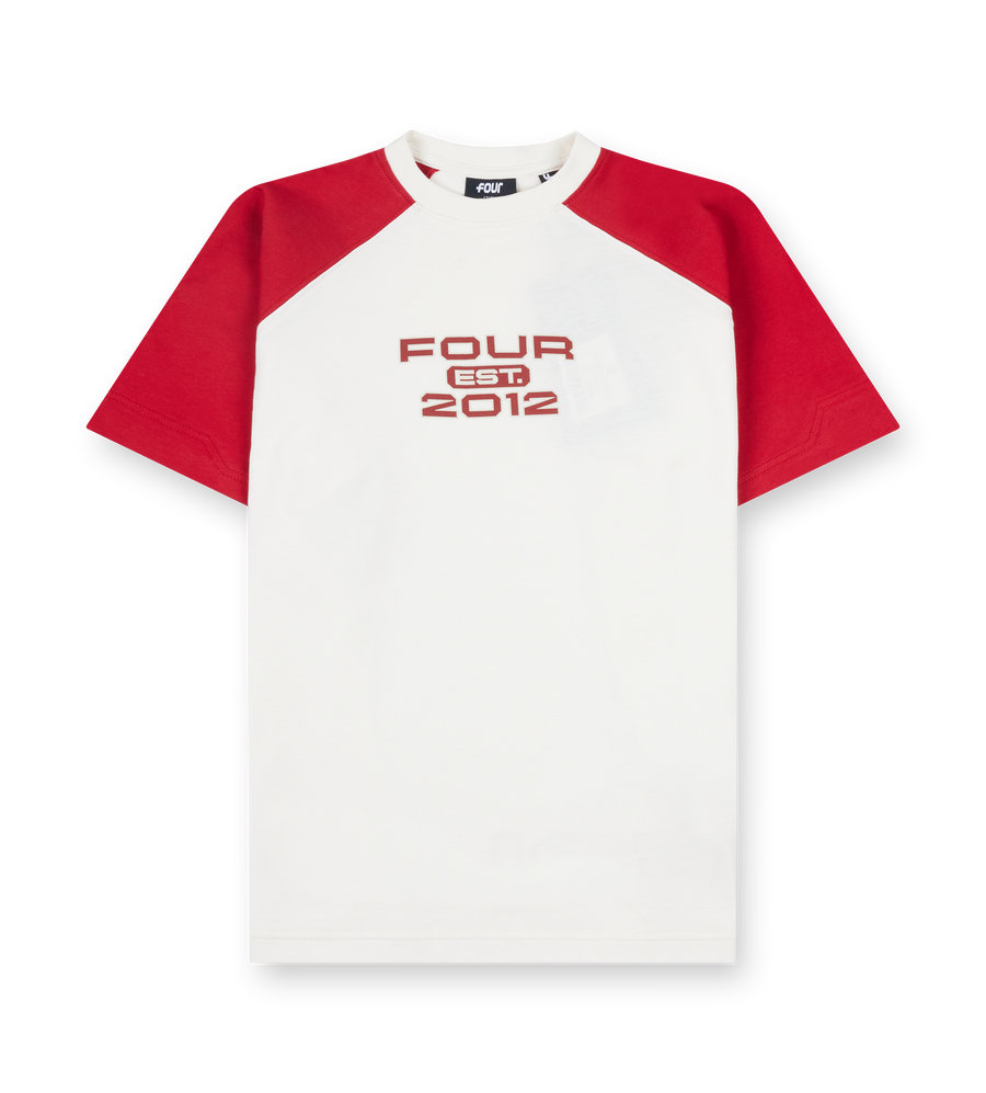 Bold Raglan T-shirt Cannoli Crème/ Savy Red